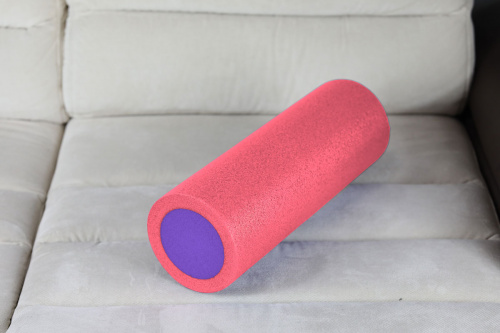 Массажный ролик для мышц всего тела 60 * 15 см, розово-фиолетовый фото 10