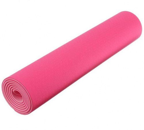 Коврик для йоги и фитнеса TPE 183*61*1 см, 2-слойный, розовый