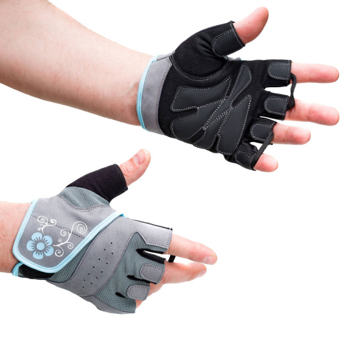 Перчатки для фитнеса женские замшевые X12, серые фото 2