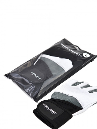 Перчатки для фитнеса мужские кожаные Q10, черно-белые фото 9