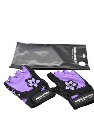 Перчатки для фитнеса женские замшевые X11, черно-фиолетовые, XXL фото 3