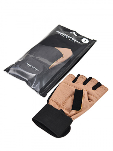 Перчатки для фитнеса мужские кожаные Q11, черно-коричневые, S фото 4