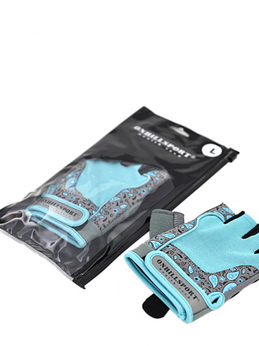 Перчатки для фитнеса женские замшевые X10, серо-голубые фото 4