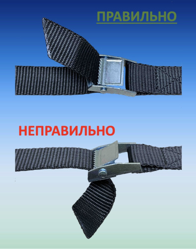 Ремни стяжные для крепления с фиксаторами, 25 мм, 2 шт. фото 6