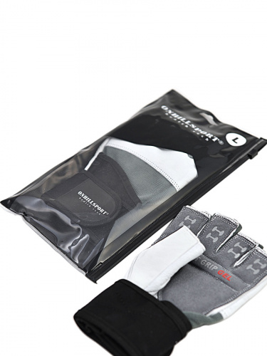Перчатки для фитнеса мужские кожаные Q10, черно-белые фото 8