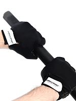Перчатки для фитнеса унисекс кожаные Q12, черные