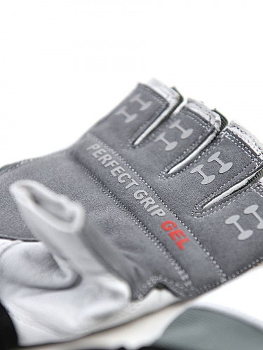 Перчатки для фитнеса мужские кожаные Q10, черно-белые фото 2