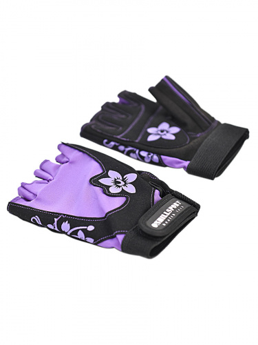 Перчатки для фитнеса женские замшевые X11, черно-фиолетовые, XXL фото 8