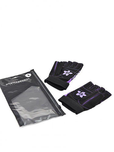 Перчатки для фитнеса женские замшевые X11, черно-фиолетовые, XXL фото 2