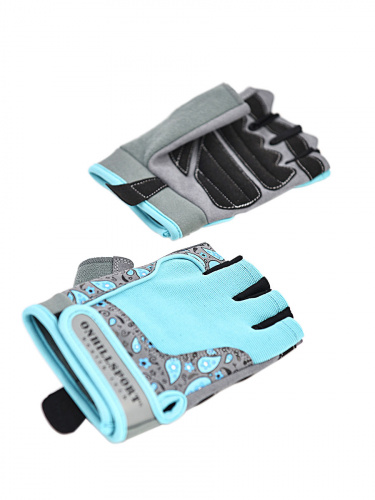 Перчатки для фитнеса женские замшевые X10, серо-голубые фото 10