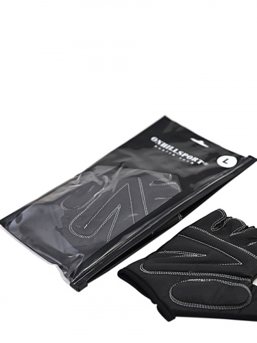 Перчатки для фитнеса унисекс кожаные Q12, черные фото 8