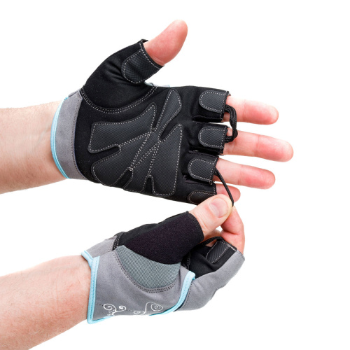 Перчатки для фитнеса женские замшевые X12, серые фото 3
