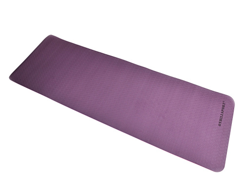 Коврик для йоги и фитнеса TPE 183*61*0.6 см, 2-слойный, OHS, фиолетово-розовый фото 12
