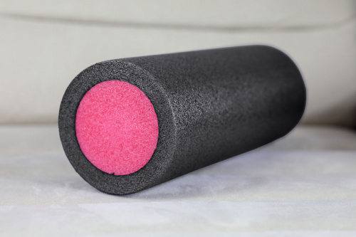 Массажный ролик для мышц всего тела 60 * 15 см, графитово-розовый фото 5