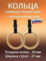 Кольца гимнастические 30 мм со стропами 37 мм с пропиткой Кольца гимнастические 30 мм со стропами 37 мм с пропиткой