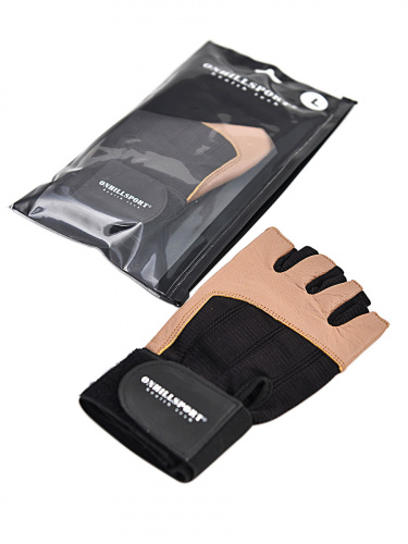 Перчатки для фитнеса мужские кожаные Q11, черно-коричневые, S фото 5
