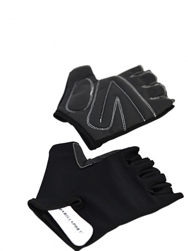 Перчатки для фитнеса унисекс кожаные Q12, черные, XXL фото 7