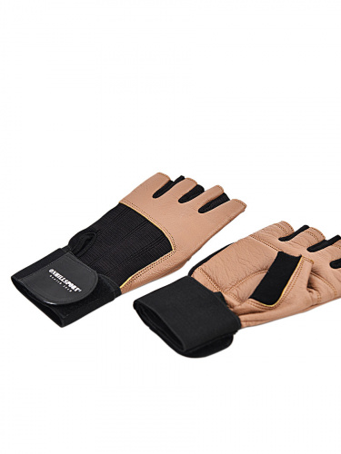 Перчатки для фитнеса мужские кожаные Q11, черно-коричневые, S фото 9