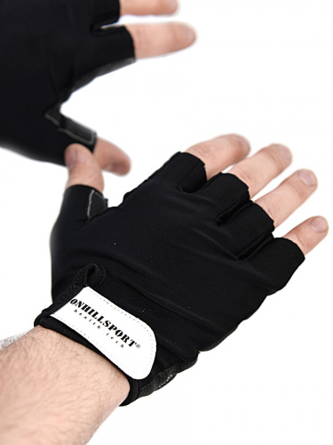 Перчатки для фитнеса унисекс кожаные Q12, черные, XXL фото 10