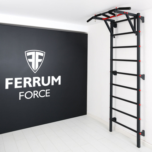 Шведская стенка Ferrum Force, турник Классик, черно-красный фото 5