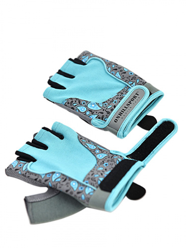 Перчатки для фитнеса женские замшевые X10, серо-голубые фото 8