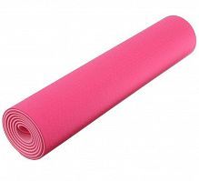 Коврик для йоги и фитнеса TPE 183*61*0.8 см, 2-слойный, розовый