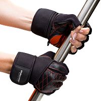 Перчатки для фитнеса мужские быстросъемные Q17, черные
