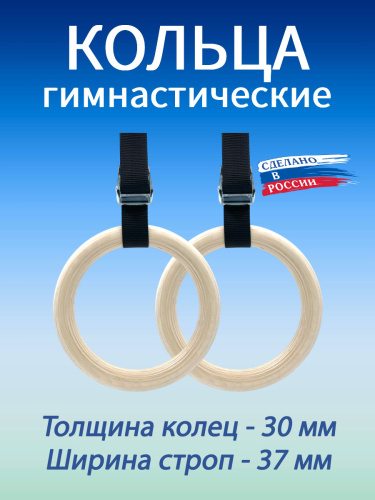 Кольца гимнастические 30 мм со стропами 37 мм