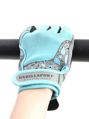 Перчатки для фитнеса женские замшевые X10, серо-голубые фото 14