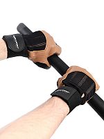 Перчатки для фитнеса мужские кожаные Q11, черно-коричневые