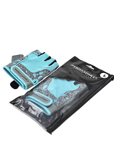 Перчатки для фитнеса женские замшевые X10, серо-голубые фото 3
