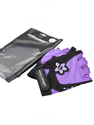 Перчатки для фитнеса женские замшевые X11, черно-фиолетовые, XXL фото 4